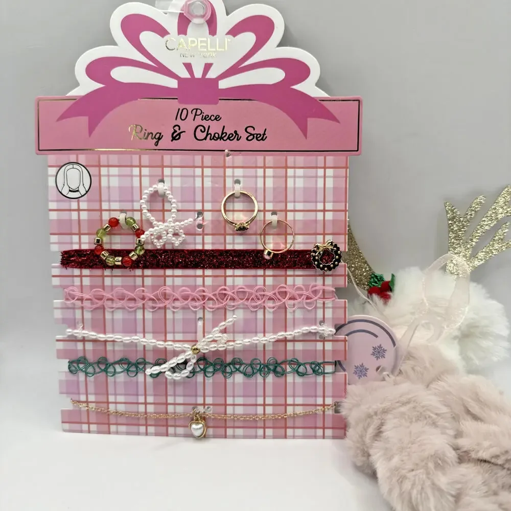 NWT Little Girl Kid's Christmas Jewelry Hair Bundle AS IS